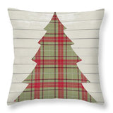 Plaid Christmas II Throw Pillow