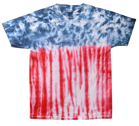 Patriotic Tie Dye Flag Tee Shirt