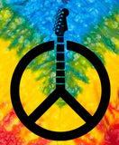 Guitar Peace Sign Woodstock Tie Dye T-shirt