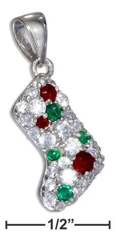 Silver Christmas Stocking Bootie Charm