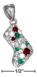 Silver Christmas Stocking Bootie Charm
