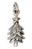 Silver Christmas Tree Charm with Star