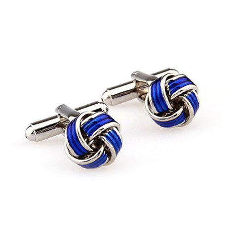 Bold Blue Knot Cufflink
