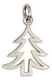 Silver Outline Christmas Tree Charm