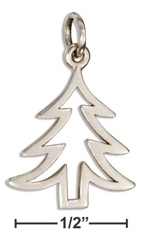 Silver Outline Christmas Tree Charm