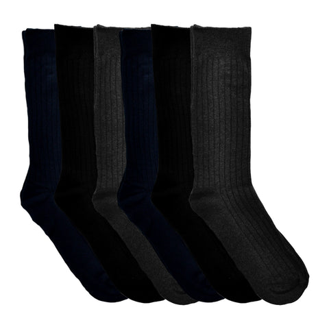 Swan Men's Cotton Ribbed Dress Socks
