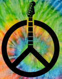 Guitar Peace Sign Long Sleeve Tie